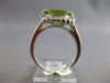 LARGE 2.85CT DIAMOND & AAA PERIDOT 14KT WHITE GOLD OVAL & ROUND FRIENDSHIP RING