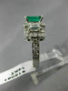ANTIQUE 2.19CT DIAMOND & AAA EMERALD 14KT WHITE GOLD 3D ENGAGEMENT RING #16061