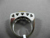 ESTATE .60CT WHITE & FANCY PINK DIAMOND 14KT TRI GOLD 3 ROW OPEN HEART LOVE RING