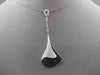 ESTATE 1.25CT BLACK & WHITE DIAMOND 14KT WHITE GOLD FLOATING 3D PENDANT & CHAIN