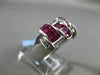 ESTATE WIDE 4.02CT DIAMOND & EXTRA FACET RUBY 18KT WHITE GOLD DOUBLE SIDED RING