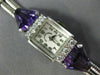 ANTIQUE SMITH PATTERSON 4.40CT OLD MINE DIAMOND & AMETHYST PLATINUM WATCH #2573