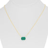 3.86CT AAA EMERALD 18KT YELLOW GOLD CLASSIC EMERALD CUT SOLITAIRE LOVE NECKLACE