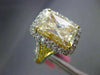 EXTRA LARGE 10.08CT WHITE & FANCY YELLOW DIAMOND 18K 2TONE GOLD ENGAGEMENT RING
