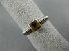 ESTATE .50CT AAA CITRINE 925 SILVER & 14KT GOLD 3D SQUARE SOLITAIRE RING #22033