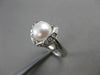 ESTATE DIAMOND 8.5MM SOUTH SEA PEARL 18K WHITE GOLD HEART COCKTAIL RING 12M 6545