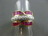 ESTATE WIDE 2.25CT DIAMOND & AAA RUBY 18KT 2 TONE BAGUETTE & ROUND RING  #22081