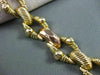 ANTIQUE WIDE 14KT YELLOW & ROSE GOLD OPEN DIAMOND CUT LINK BRACELET CUTE! #22602