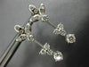 ANTIQUE 1.15CT DIAMOND 18KT WHITE GOLD 3D FLOWER LEAF HANGING EARRINGS #9453