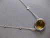 LARGE 5.86CT DIAMOND & AAA CITRINE 14KT WHITE GOLD ROUND HALO FUN LOVE NECKLACE