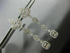 ESTATE LARGE 2.57CT ROUND & BAGUETTE DIAMOND 14K WHITE GOLD LEAF SQUARE EARRINGS