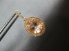 2.33CT DIAMOND & AAA MORGANITE 14KT ROSE GOLD OVAL & ROUND HALO HANGING EARRINGS