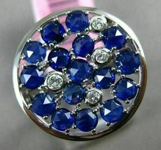 ESTATE WIDE 2.10CT DIAMOND & AAA SAPPHIRE 14K WHITE GOLD 3D CIRCULAR ETOILE RING