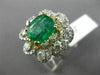 EXTRA LARGE 5.57CT DIAMOND & EMERALD 14K TWO TONE GOLD FLOWER INFINITY LOVE RING