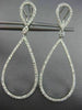 ESTATE LARGE 1.31CT DIAMOND 14KT WHITE GOLD PEAR ETOILE CLIP ON HANGING EARRINGS