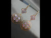 ESTATE LARGE .17CT DIAMOND & PINK MOTHER OF PEARL 14K ROSE GOLD HANGING EARRINGS