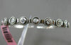 ESTATE .60CT DIAMOND 14KT WHITE GOLD 3D 9 STONE ETOILE FLEXIBLE BANGLE BRACELET