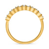 .47CT DIAMOND 14K YELLOW GOLD 3D ROUND & BAGUETTE 2 ROW WEDDING ANNIVERSARY RING