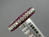 ESTATE .98CT DIAMOND & AAA RUBY 18KT WHITE GOLD SEMI ETERNITY 3 ROW WEDDING RING