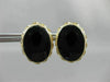 ANTIQUE LARGE 14KT YELLOW GOLD OVAL AAA ONYX FILIGREE EARRINGS BEAUTIFUL #22565
