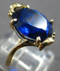 ESTATE AAA SAPPHIRE 14K YELLOW GOLD 3D CLASSIC OVAL FUN LOVE RING #27850