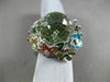 EXTRA LARGE 14.14CT DIAMOND AAA GREEN AMETHYST & ENAMEL 18KT WHITE GOLD FUN RING