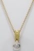 1.02CT DIAMOND 18K 2 TONE GOLD 3D SOLITAIRE SEMI BEZEL FILIGREE FLOATING PENDANT