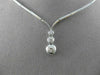 ESTATE .55CT DIAMOND 18KT WHITE GOLD FLOATING THREE STONE DROP NECKLACE #15056