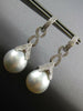 .77CT DIAMOND & AAA SOUTH SEA PEARL 18KT WHITE GOLD MULTI LEAF HANGING EARRINGS