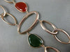 ESTATE 14KT ROSE GOLD 3D 2 ROW LINK MULTI COLOR QUARTZ BY THE YARD FUN BRACELET