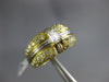 ESTATE WIDE 1.50CT DIAMOND 18K 2 TONE GOLD PAVE EMERALD CUT ENGAGEMENT RING #140