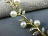 ESTATE WIDE & LONG .25CT DIAMOND & AAA SOUTH SEA PEARL 14KT YELLOW GOLD BRACELET