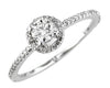 .55CT DIAMOND 14KT WHITE GOLD 3D ROUND SOLITAIRE HALO FRIENDSHIP ENGAGEMENT RING