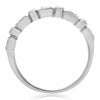 ESTATE .24CT DIAMOND & AAA SAPPHIRE 14KT WHITE GOLD 3D FILIGREE ANNIVERSARY RING