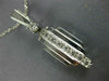ESTATE LONG .39CT DIAMOND 14KT WHITE GOLD 3D HANGING PYRAMID PENDANT #1706