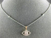ESTATE .26CT WHITE & PINK DIAMOND 18KT WHITE & ROSE GOLD EVIL EYE LUCKY NECKLACE