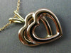 ESTATE 14KT YELLOW & ROSE GOLD CLASSIC DOUBLE HEART LOVE FLOATING PENDANT #25603