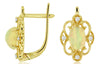 1.08CT DIAMOND & AAA OPAL 14K YELLOW GOLD 3D MULTI HEART FLOWER HANGING EARRINGS