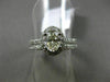 ESTATE 1.42CT ROUND & OVAL DIAMOND 14K WHITE GOLD 3D ENGAGEMENT WEDDING RING SET