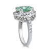 5.48CT DIAMOND & AAA GREEN AMETHYST 14KT WHITE GOLD OVAL & ROUND HALO FUN RING