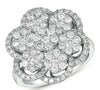ESTATE LARGE 1.92CT DIAMOND 14KT WHITE GOLD 3D MULTI FLOWER HALO FUN RING