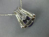 LARGE 2.20CT DIAMOND & AAA AMETHYST 14K WHITE GOLD 3D CUSHION TRIANGULAR PENDANT