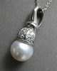ESTATE .24CT DIAMOND & AAA SOUTH SEA PEARL 14KT WHITE GOLD PENDANT & CHAIN 19615