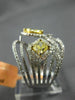 ESTATE LARGE 1.96CT WHITE & FANCY YELLOW DIAMOND 18K TWO TONE GOLD LEAF RING