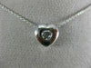 ESTATE .23CT DIAMOND 14KT WHITE GOLD 3D CLASSIC SOLITAIRE HEART PENDANT #5189