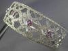 ESTATE WIDE 2.08CT DIAMOND & PINK SAPPHIRE 14K WHITE GOLD ETOILE INFINITY BANGLE