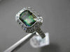 ESTATE 1.42CT DIAMOND & AAA MYSTIC TOPAZ 14KT WHITE GOLD EMERALD CUT HALO RING