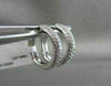 ESTATE .51CT DIAMOND 14KT WHITE GOLD 3D CLASSIC PAVE HOOP HUGGIE LOVE EARRINGS