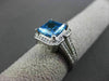 ESTATE WIDE 3.5CTW DIAMOND & AAA EXTRA FACET BLUE TOPAZ 14K WHITE GOLD HALO RING