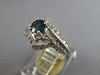 ESTATE 1.07CT DIAMOND & AAA SAPPHIRE 14KT WHITE GOLD 3D V SHAPE ENGAGEMENT RING